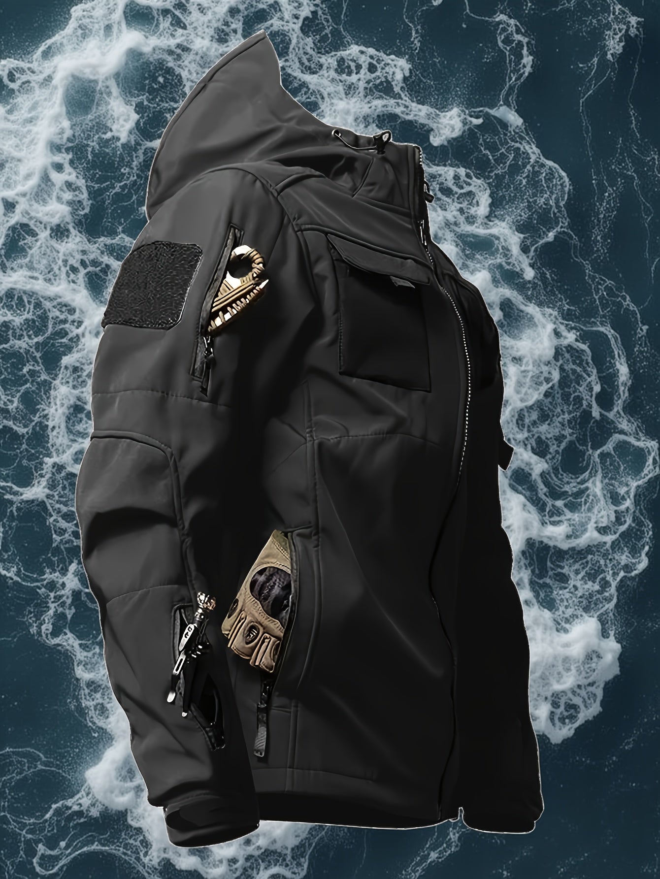 CHAQUETA TACTICA CON CAPUCHA