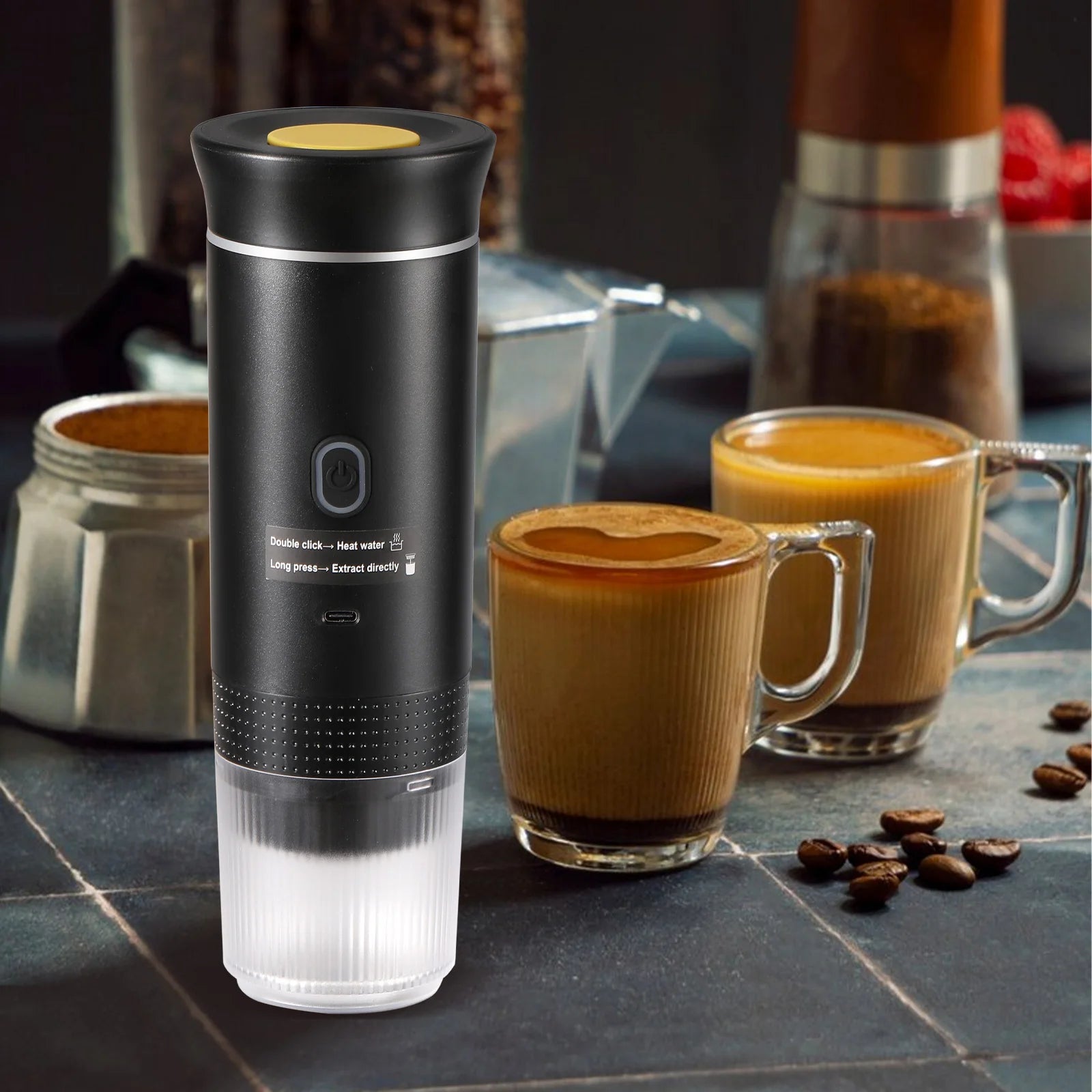 CAFETERA EXPRESO PORTÁTIL CARGA USB