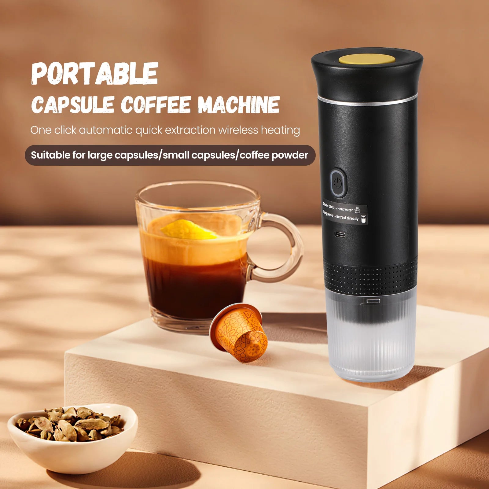 CAFETERA EXPRESO PORTÁTIL CARGA USB