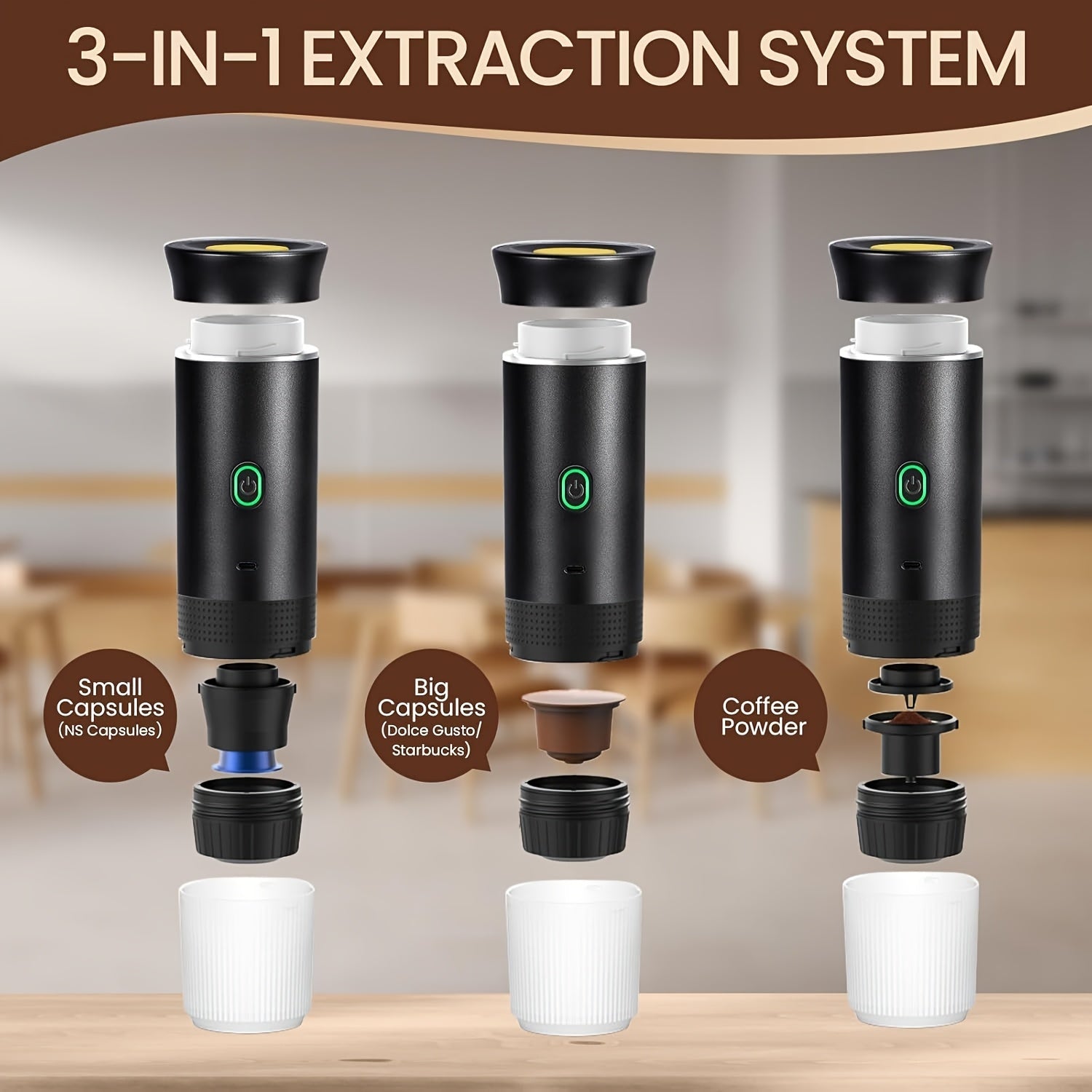 MÁQUINA DE CAFÉ CAPSULAS PORTÁTIL