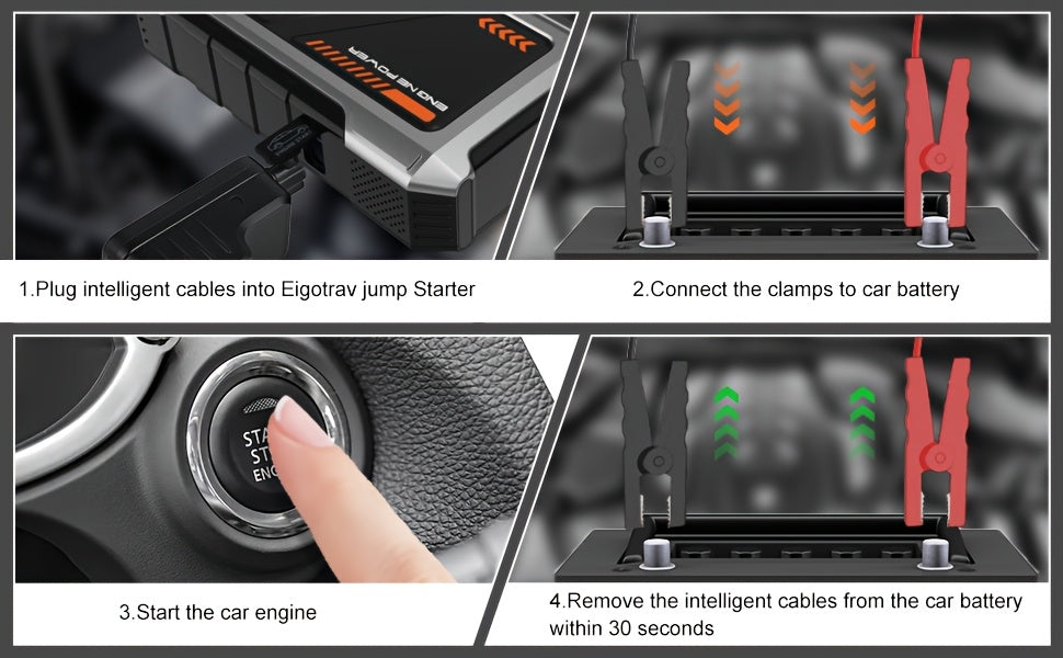 Arrancador de Emergencia para Vehículos 12000mAh + Compresor de Aire 150PSI