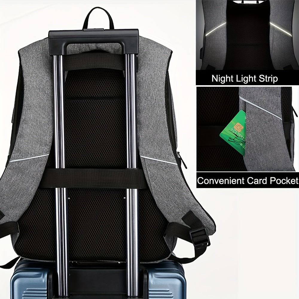 Mochila Antirobo Portátil USB Impermeable para Viajes y Trabajo