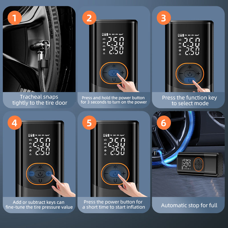 INFLADOR AUTOMÁTICO DE NEUMÁTICOS/ BALONES/COLCHONETAS...CON ILUMINACION LED